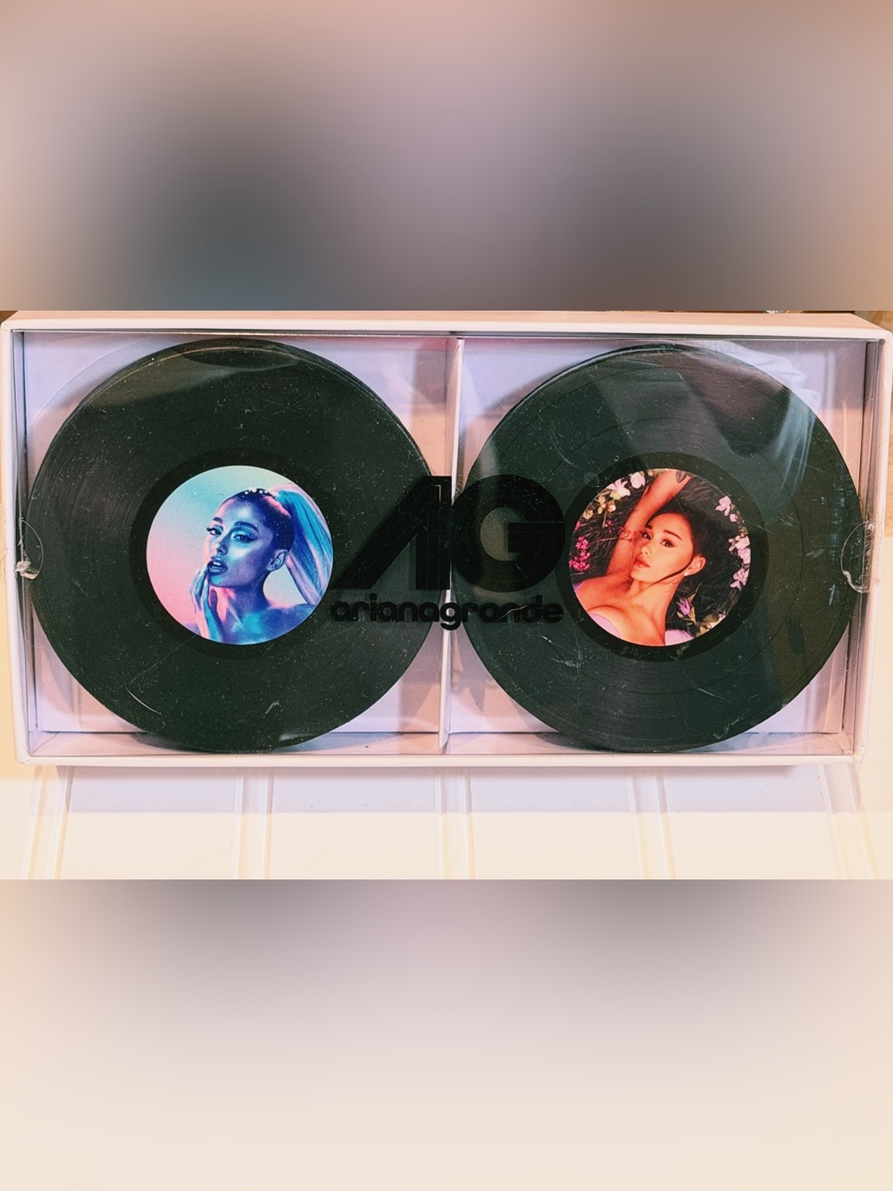 New Ariana Grande Collectable Coasters Pictures Looks like vinyl records!